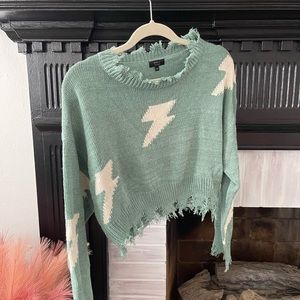 Lightning Bolt Crop Sweater